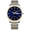 Blue dial with gold accents--business men's model, variant on Men's watch, classic and stylish, ultra-thin, luminous, dual calendar, steel band, waterproof, diamond-embellished, nine-bead solid watch