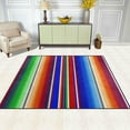 thumbnail image 3 of Coolnut Mexican Serape Stripes Area Rug, 80"x 58" Pet & Child Friendly Carpet for Living Room Bedroom Dining Room,Indoor Outdoor Soft Rug Washable Non Slip Comfortable Area Rug, 3 of 6