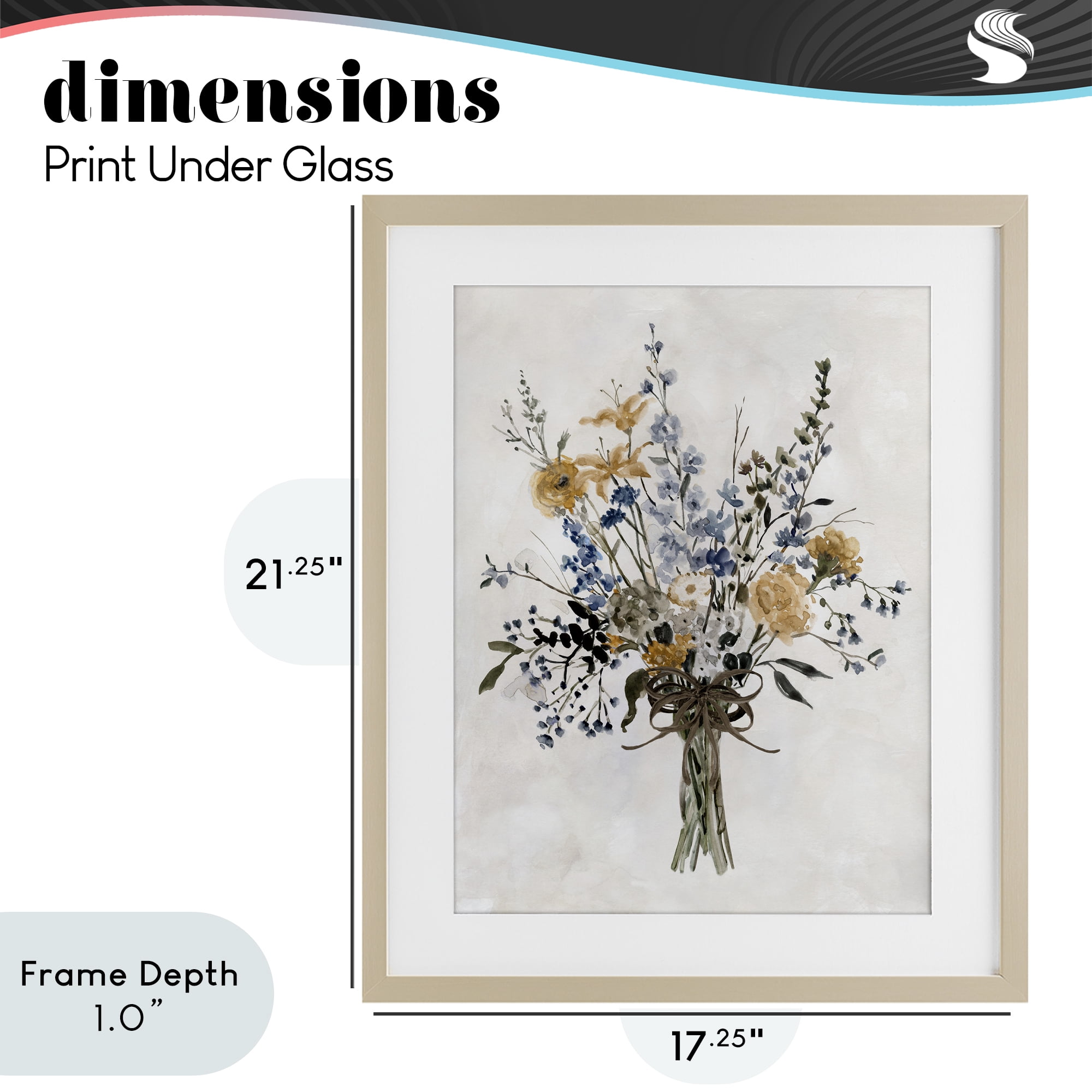 Stupell Industries Delicate Botanicals Bushel Birch Framed Print Under Glass, design by Carol Robinson