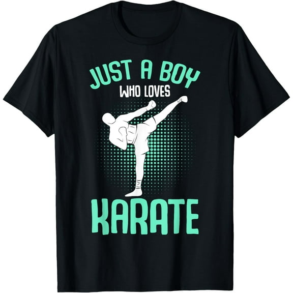Just A Boy who loves Karate Kids Boys T-Shirt