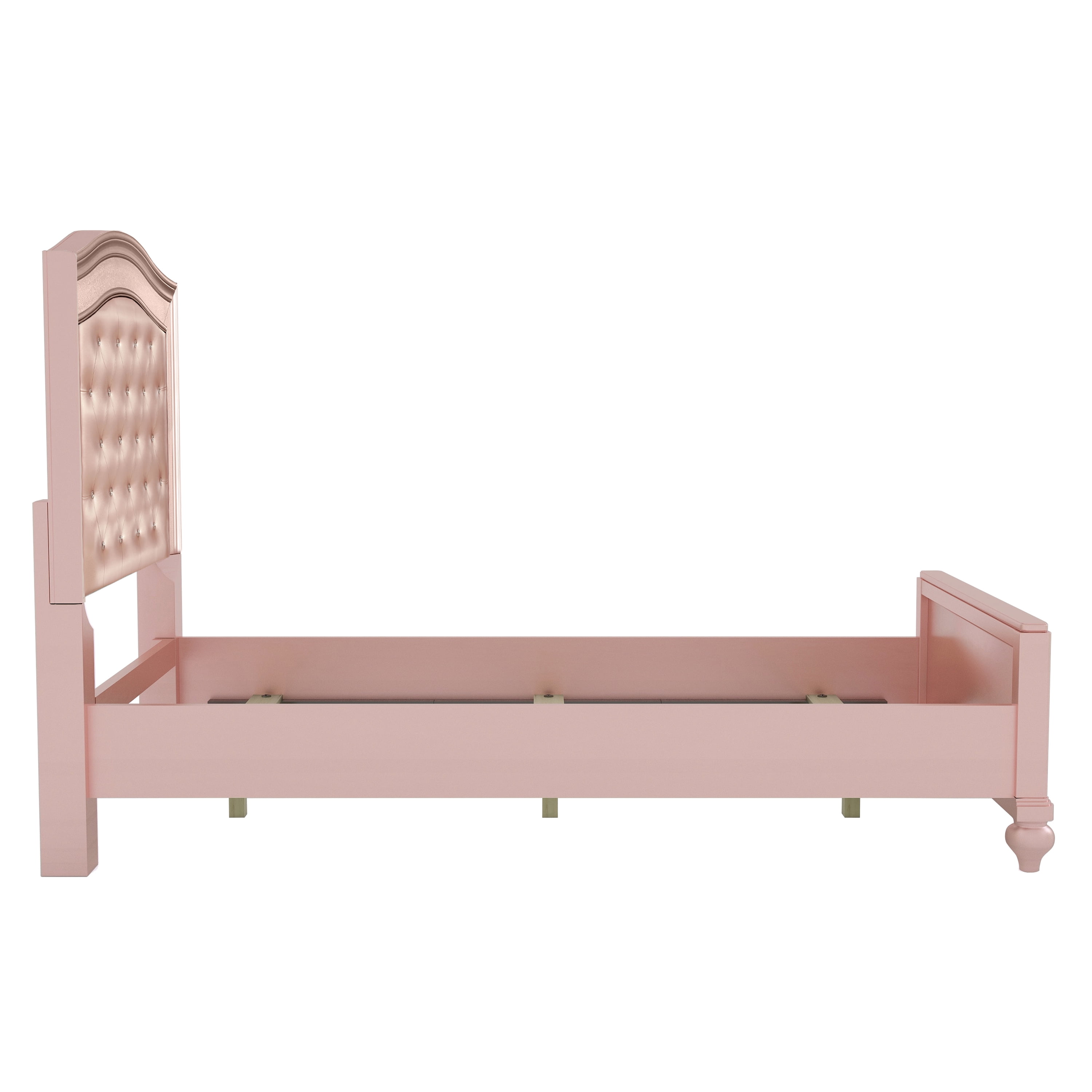Furniture of America Mikke Tufted Panel Rose Gold Twin Kids Bed