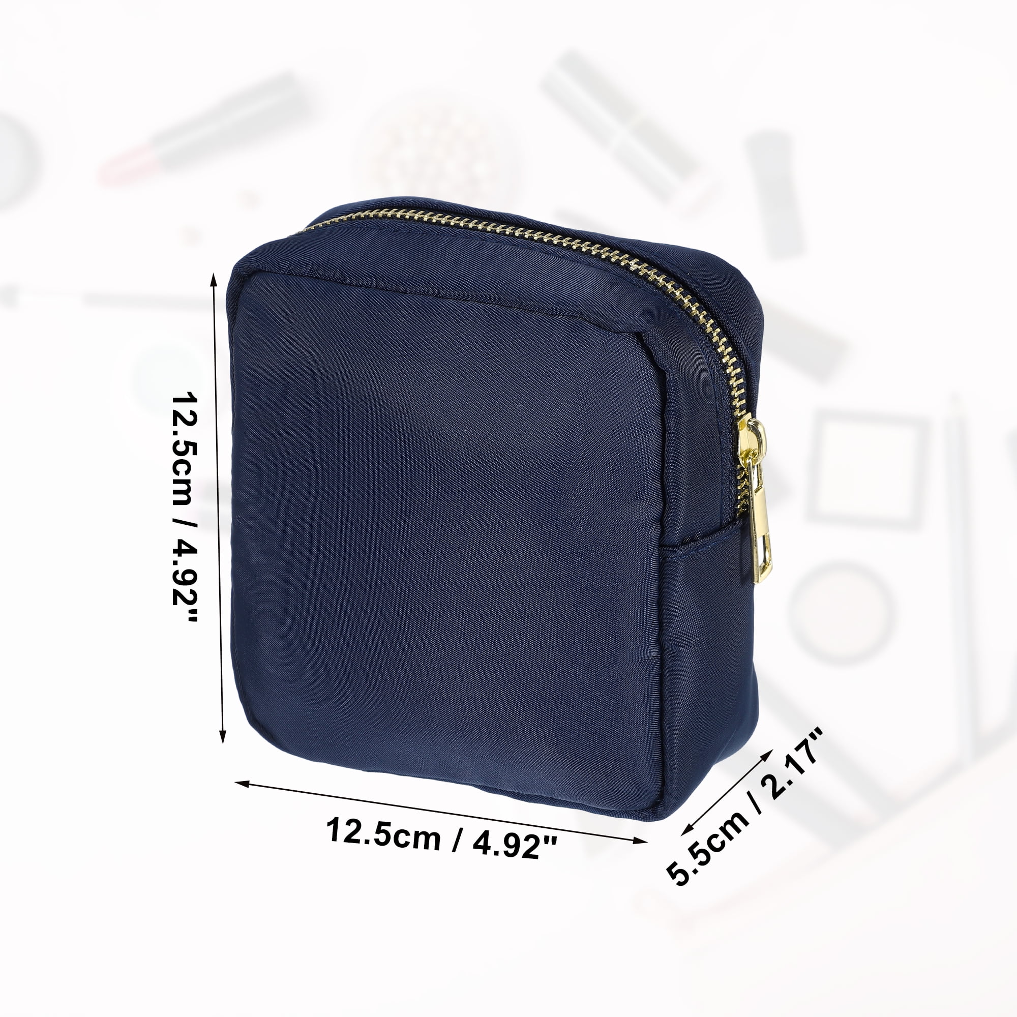 Unique Bargains Women Waterproof Makeup Bag for Business Travel Vacation Gym Dark Blue