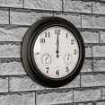 thumbnail image 6 of Pure Garden 18in Waterproof Indoor Outdoor Clock Thermometer Combo, Black, 6 of 8