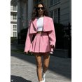 thumbnail image 4 of Conjunto de dos piezas de falda rosa, Blazer corto, chaqueta con cuello vuelto Y2K, minifalda de línea Ultra A, novedad, 4 of 5