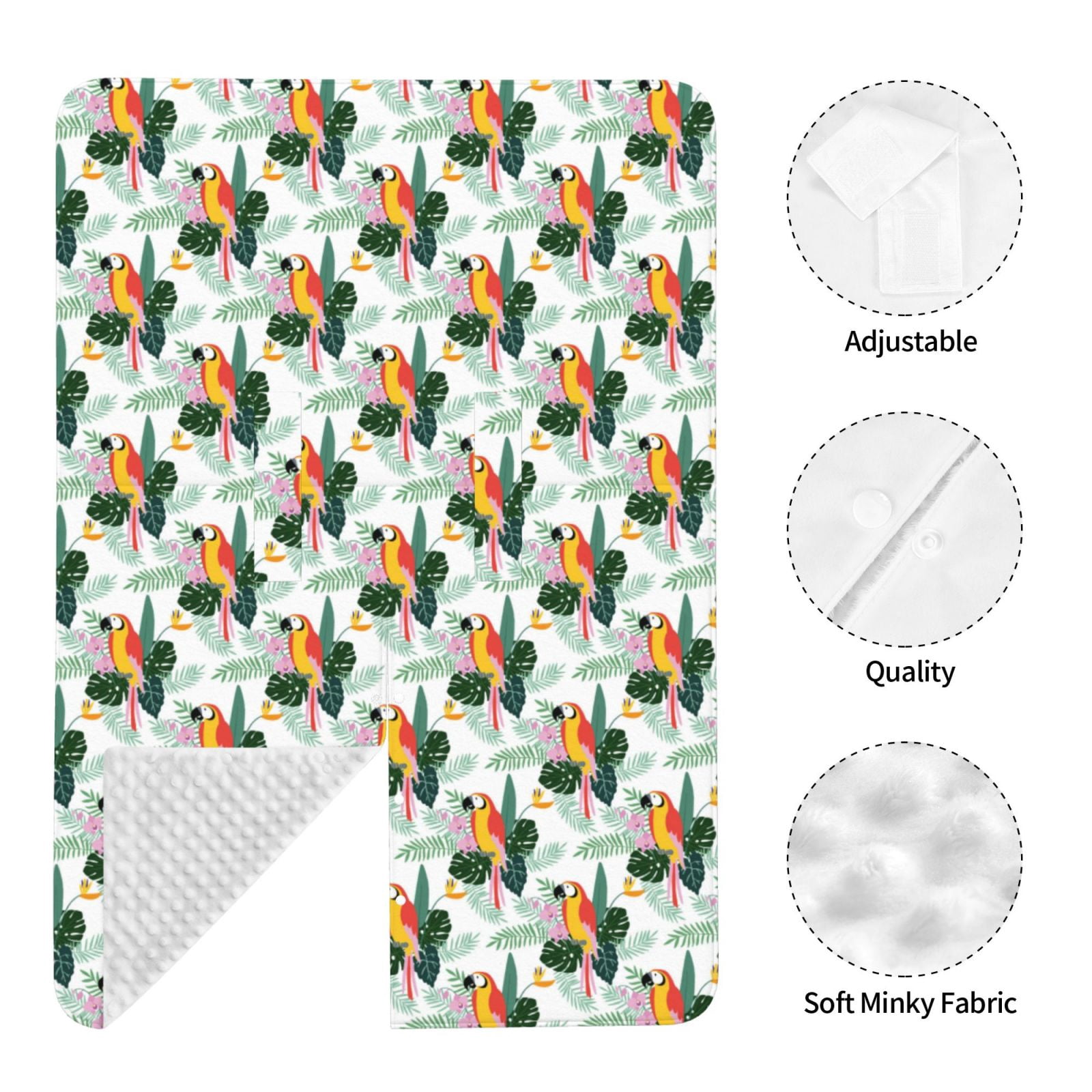 Car Seat Cover Baby - Colorful Parrot Flower Palm Leaf Breathable Infant Car Seat Cover for Baby Carseat, Lightweight Comfort Baby Essentials Must Haves Newborn Stuff for Girl Boy