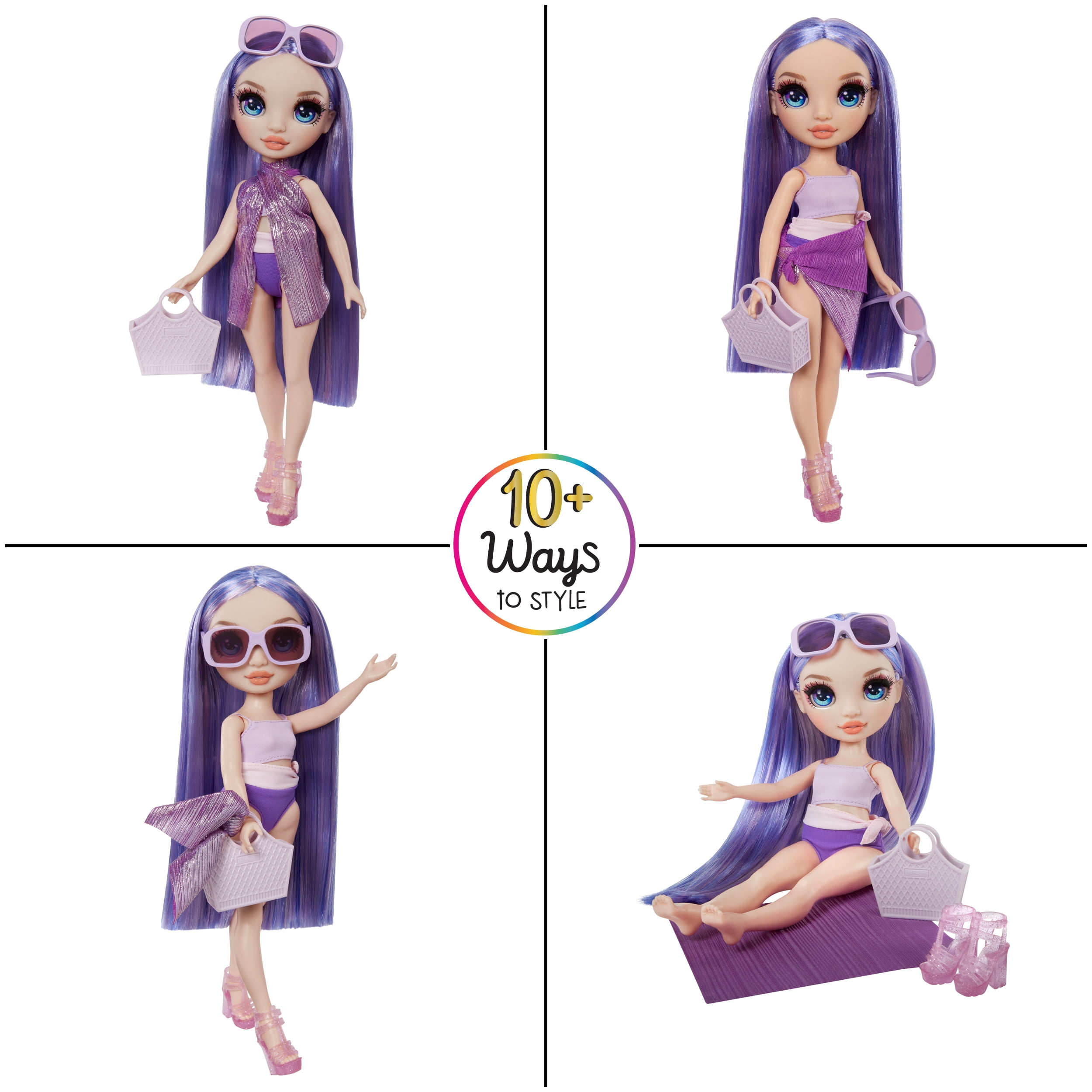 Rainbow High Swim & Style Violet, Purple 11” Doll, Ages 4-12