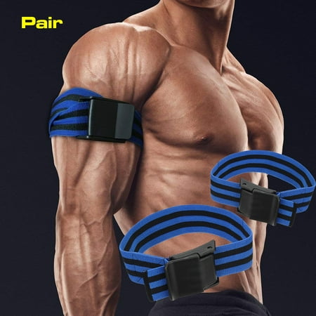 2Pcs Occlusion Training Bands, PRO, Works for Arms or Legs, Blood Flow Restriction Bands Help Gain Muscle without Lifting Heavy Weights, Strong Elastic Strap and