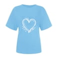 thumbnail image 4 of Meichang T-Shirts Cœur d'Amour pour Femmes Valentines Day T-Shirts Amusants Graphiques Valentines Day Hauts Mignons Col Rond Manches Courtes Décontractées T-Shirts de Vacances Valentines Day, 4 of 6