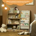 thumbnail image 3 of Hironpal Kids Bookshelf and Toy Storage Organizer, 4 Tier Wooden Kids Bookcase with Sling Book Rack in Kids Room Playroom Nursery for Kids, Children, Toddlers, 3 of 8