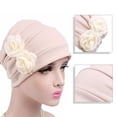 thumbnail image 3 of Woman Corrugated Chemo Headband Stylish Slouchy Hat for Cancer Patient (Beige Random Color), 3 of 7