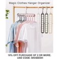 thumbnail image 3 of 4 Pack Magic Space Saving Clothes Hangers Multifunctional Smart Closet Organizer Premium Wardrobe Clothing Cascading Hanger 9 Slots, Innovative Design, 3 of 5