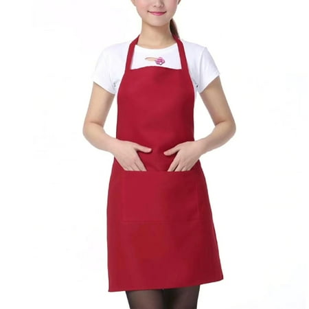 

Simple waterproof apron with pocket oil-proof anti-foulings lace-up bib for barbecue