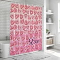 thumbnail image 6 of Happy Valentine's Day Shower Curtain, Waterproof Shower Curtains for Bathroom, Pink Ombre Love Heart Desserts Washable Fabric Bathtub Curtain Set Bath Decor with 12 Hooks Long 72"x84", 6 of 8