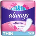 thumbnail image 1 of Always Thin No Feel Protection Daily Liners, Regular Absorbency, Unscented, 1 of 9