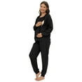 thumbnail image 5 of Xmarks Women Maternity Nursing Pajama Sets Pregnant Lounge Sleepwear Breastfeeding PJs Black M, 5 of 9