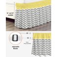 thumbnail image 3 of Yellow Grey Bed Skirt Queen Size 16" Drop Herringbone Abstract Ruffled Wrap Around Bed Skirts Adjustable Elastic Bedskirt Dust Ruffle for Queen Size Bed, 3 of 7