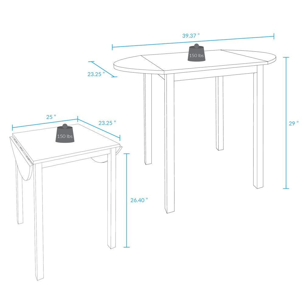 Casual Home Wings 100% Solid Wood Dining Room Drop Leaf Table