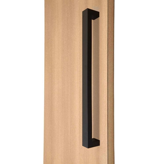Strongar Poignée de Porte en Acier Inoxydable Moderne & Contemporain Forme Carrée/rectangulaire / 813mm / 32 Pouces - Finition Poudre Noire Mate