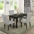 thumbnail image 1 of Modern Dining Table Set with 4 Thicken Cushion Chairs, 45.2'' x 29.5'' x 30.3'' Rectangular Breakfast Table with Upholstered Elegant Dining Chairs, Dining Table and Chairs w/Black Finish Legs, S462, 1 of 8