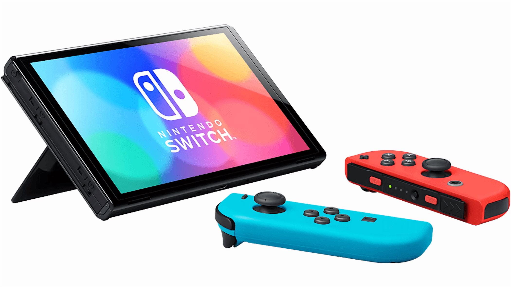 Nintendo Switch Neon Blue and Red Joy-Con, Mario Rabbids Sparks of