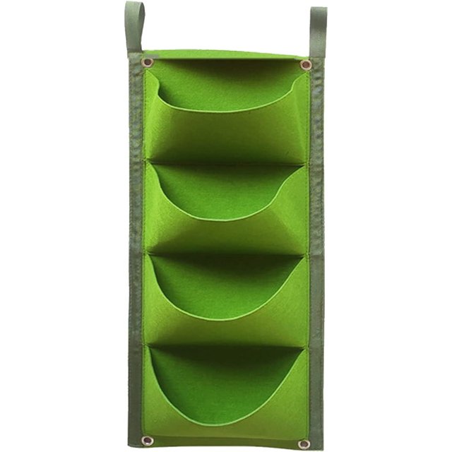 Bolsas de cultivo para plantación de plantas, (dos piezas) Bolsa para macetero de pared de fieltro Nueva actualización Bolsas de cultivo para macetero de pared vertical de jardín grande para colgar de