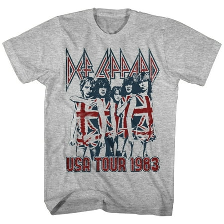 Def Leppard 80s Heavy Metal Band Rock n Roll 1983 USA Tour Adult T-Shirt Tee