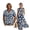 Blue Hibiscus Flower, variant on Cherry Blossom Moon Print Linen-Like Couple Matching Outfits Long Dress for Women Mens Shirts Short Sleeve Button Up Shirt Beach Vacation Dress Couples Matching Outfits, Size 2XL