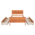 thumbnail image 4 of Twin Size Wood Platform Bed with 4 Drawers and Streamlined Headboard & Footboard, Oak, 4 of 9