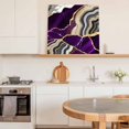 thumbnail image 5 of Framed Canvas Wall Art for Living Room Purple Marble Texture Wall Decor, Abstract Gold Fluid Aesthetic Paintings for Bedroom Office Kitchen Bathroom, Ready to Hang Artwork Wall Pictures 8x8 Inch, 5 of 9