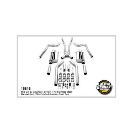 MagnaFlow SYS C/B 67-70 Mustang 2.50inch w/Tru-X Fits select: 1967-1970 FORD MUSTANG