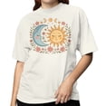 thumbnail image 2 of Whimsical Sun and Moon Women's Off-White T-shirt, 2 of 3