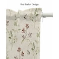 thumbnail image 5 of Flower Leaves Linen Curtain Valance for Bedroom/Bathroom/Kitchen/Office/Living/Dining Room Window,Farmhouse Country Flower Bud Watercolor Rod Pocket Topper Decorative Cafe Drapes Panel 60"x18", 5 of 6