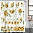 thumbnail image 2 of 4 Piece Rose Flower Shower Curtain Set Blue Leaves Hydrangea Bathroom Sets with Non-Slip Rugs, Toilet Lid Cover and Bath Mat with Standard Size, 2 of 7