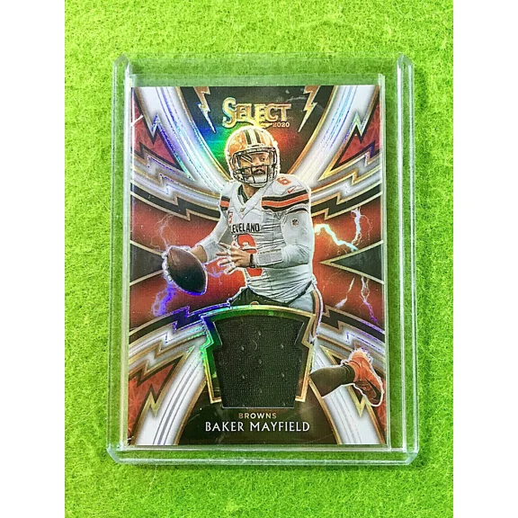 BAKER MAYFIELD SILVER PRIZM JERSEY CARD # /35 BROWNS SP 2020 Select SPARKS RELIC