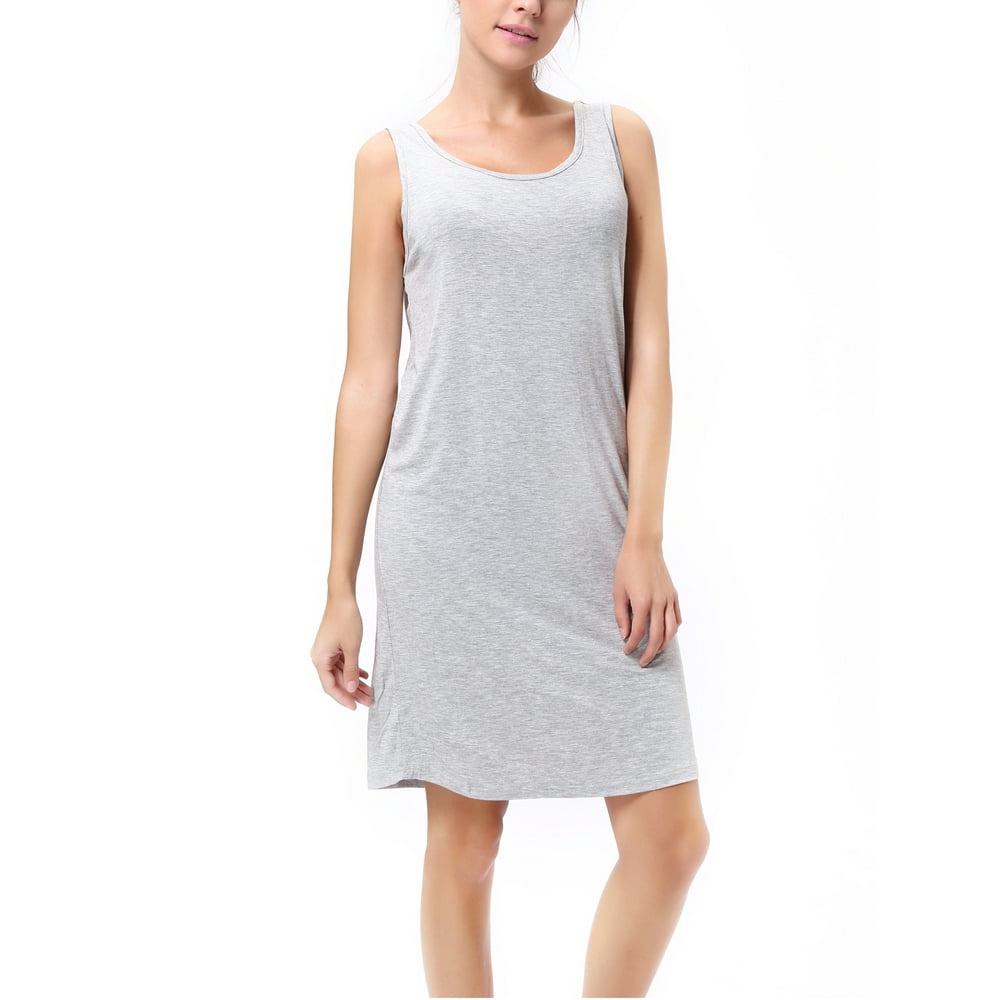 SAYFUT SAYFUT Women's Beach Casual Tank Tops Dress Modal Cotton Knee
