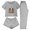 Gray, variant on sdhkgrrt Women's 3 Piece Pajama Set Short Sleeve Round Neck Top Matching Shorts Long Pants Cute Cow Printed Casual Lounge Outfit Soft Sleepwear Comfy Tracksuit, Black 2XL