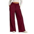 thumbnail image 6 of Cyglowse 2025 Wide Leg Sweatpants Women, Wine Sweatpants for Women High Waist Soft Lounge Pants with Pockets S, 6 of 7