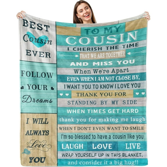 Cousin Gifts for Women,Gifts for Cousins Female,Birthday Gifts for Cousin Female,Best Cousin Gifts for Birthday Christmas,Favorite Cousin Gifts for Girls,Cousin Throw Blanket 60"X50"