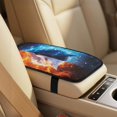 thumbnail image 4 of Xixirimido Car Seat Protection Set 5 Pieces Breathable PU Leather Front Seat Covers with Seat Belt and Console Covers Universal Fits Most Cars, Wolf Red Blue Fire, 4 of 8