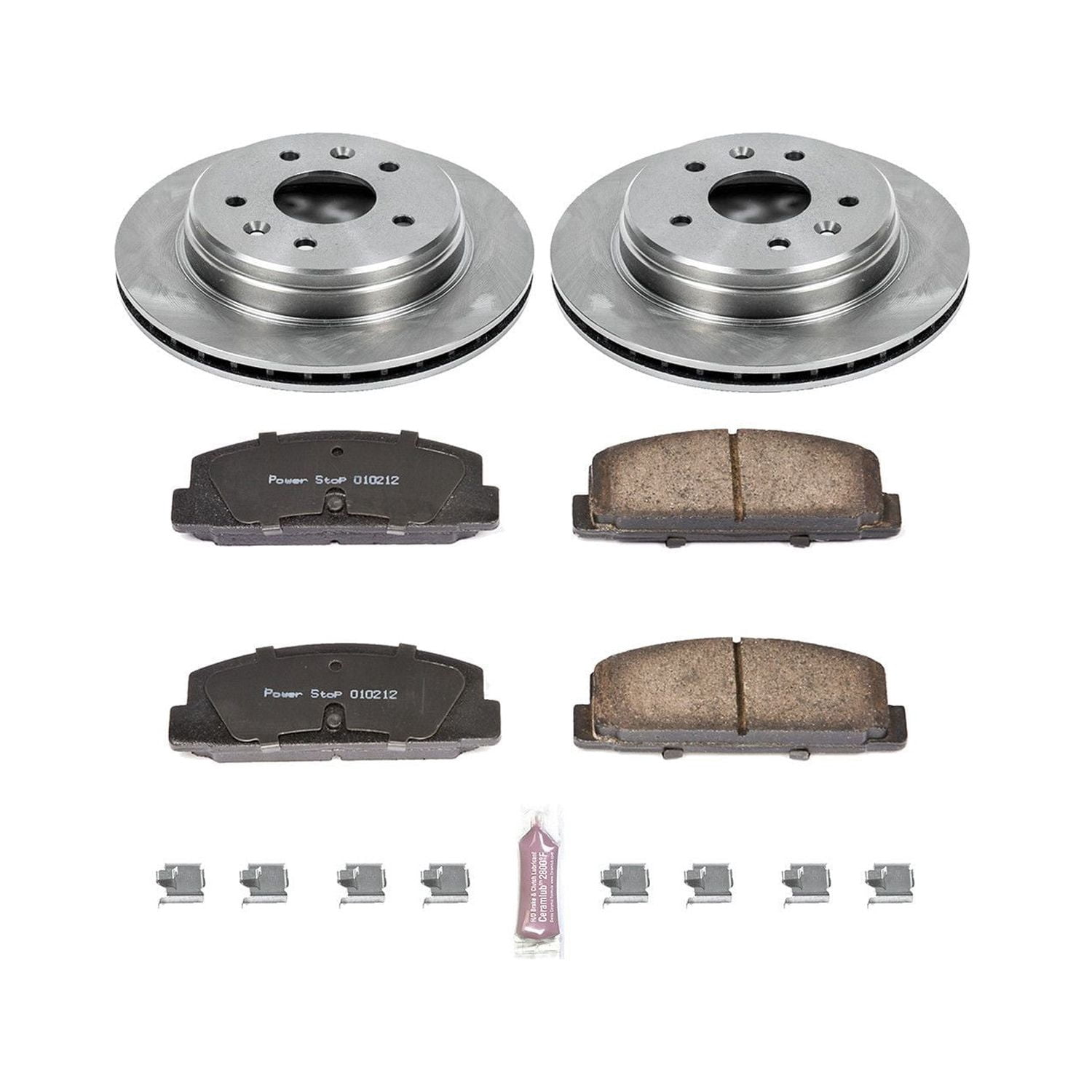 Power Stop Rear Stock Replacement Brake Pad and Rotor Kit KOE472