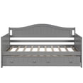 thumbnail image 3 of Gewnee Solid Wood Twin Size Daybed with Trundle for Kids Bedroom,Gray, 3 of 8