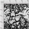 thumbnail image 1 of oneOone Polyester Spandex Black Fabric Leaves & Floral Quilting Supplies Print Sewing Fabric By The Yard 56 Inch Wide, 1 of 4