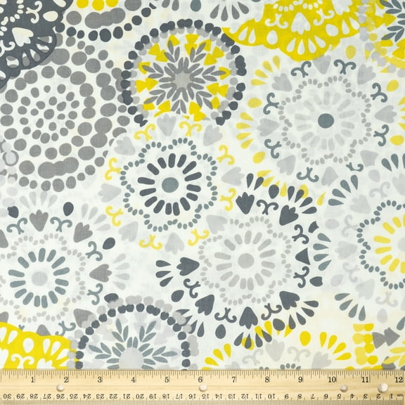 Waverly Inspirations Cotton 44" Big Wheels Steel Color Sewing Fabric by the Yard