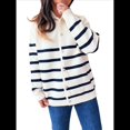 thumbnail image 1 of Suéteres de Larga con Bloques de Color para Mujer, Blusas A Rayas, Cárdigan de Punto con Botones y Abertura Frontal, Abrigos y Chaquetas. S, 1 of 9