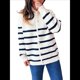 thumbnail image 1 of Suéteres de Larga con Bloques de Color para Mujer, Blusas A Rayas, Cárdigan de Punto con Botones y Abertura Frontal, Abrigos y Chaquetas. L, 1 of 9