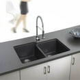 thumbnail image 2 of Houzer Quartztone 33 in Midnite Granite Composite Undermount 60/40 Double Bowl Kitchen Sink - M-175U MIDNITE, 2 of 4