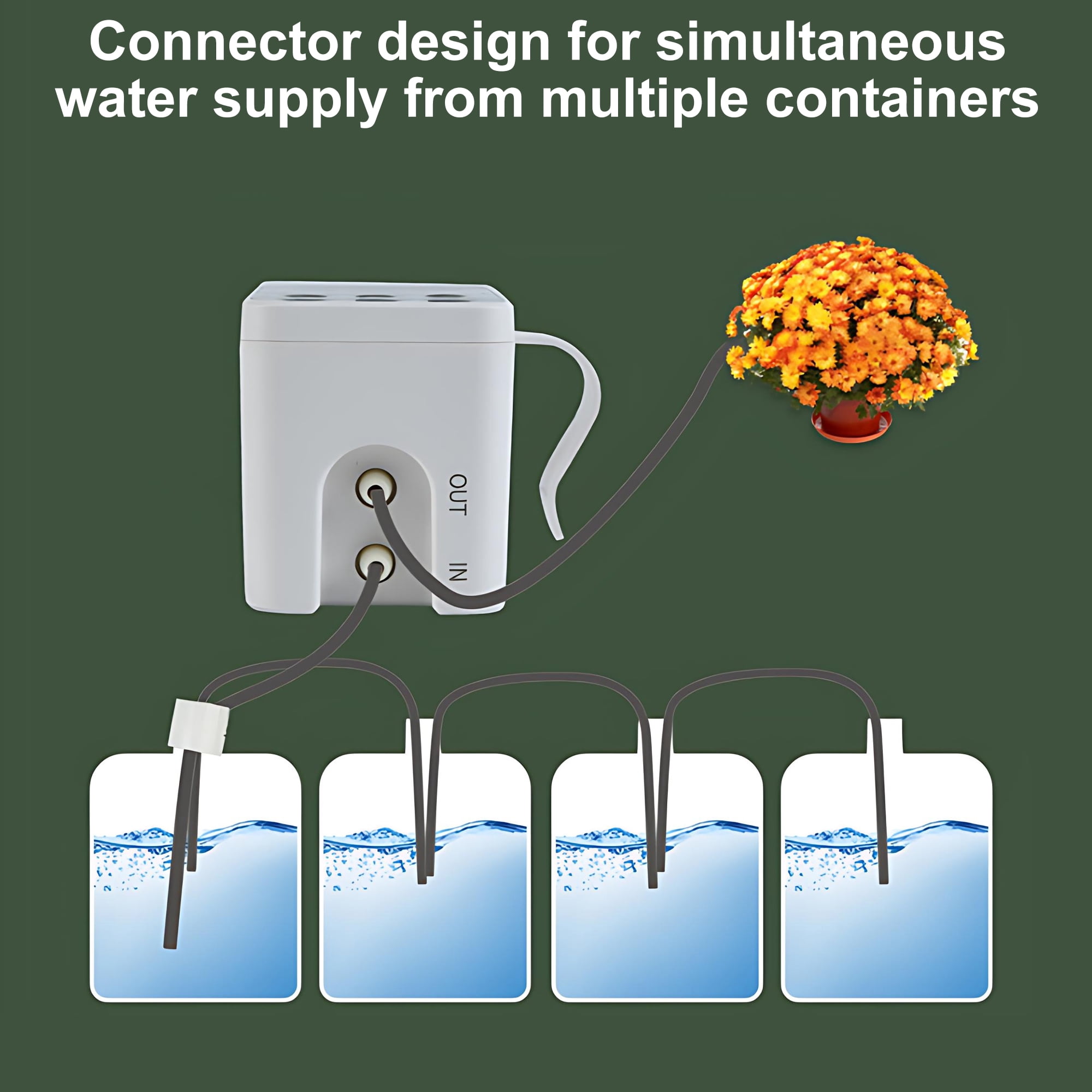 INSMART Automatic Watering System, Indoor Drip Irrigation Kit with Programmable Timer for Potted Plants, LED Display, Anti-Siphon Design, Supports 20 Plants for Home & Balcony