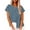 Blue, variant on Cotton Linen Shirts For Women Crew Neck Short Sleeve Button Down Tops Casual Loose Summer Clothes (XXL, Blue)