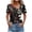 Multicolor7, variante sur Tnhcen " Blouses Élégantes pour Femmes à Col en V Asymétrique Imprimé avec Boutons / Hauts à Manches Courtes P-3TG / Essentiels de Mode Décontractée d'Été"