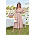 thumbnail image 3 of Vestido largo GRACE KARIN para mujer, verano, manga con volantes, rosa, 3 of 9